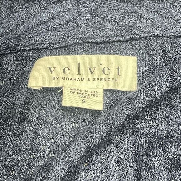 Velvet by Graham & Spencer Navy Waterfall Open Front Cardigan N0288 - Picture 3 of 7